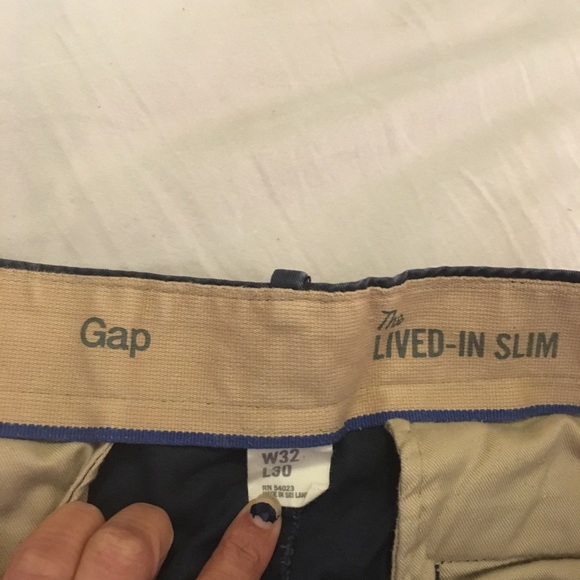 Gap Navy Lived-In Slim Khakis 32x30 - Picture 4 of 4